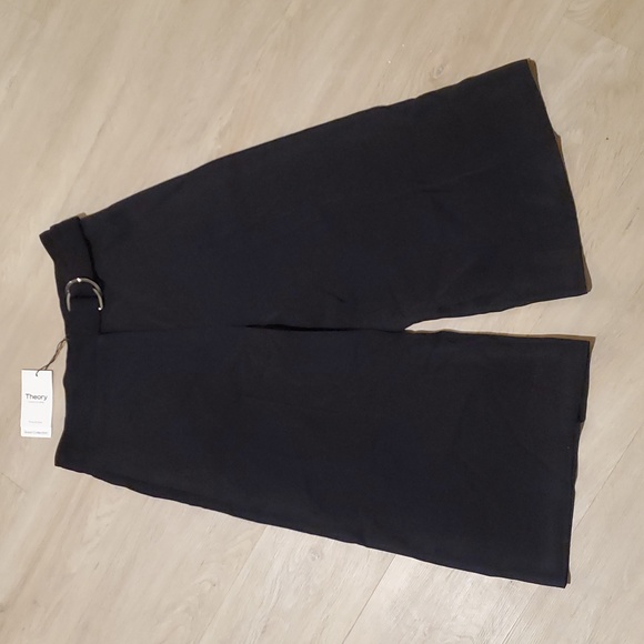 NWT Theory Fluid Ottoman Belted Culotte Pants- 8 - Picture 2 of 9
